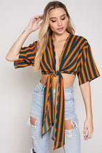 Load image into Gallery viewer, Striped Willow Front-tie Shirt - Septembers Love Shop
